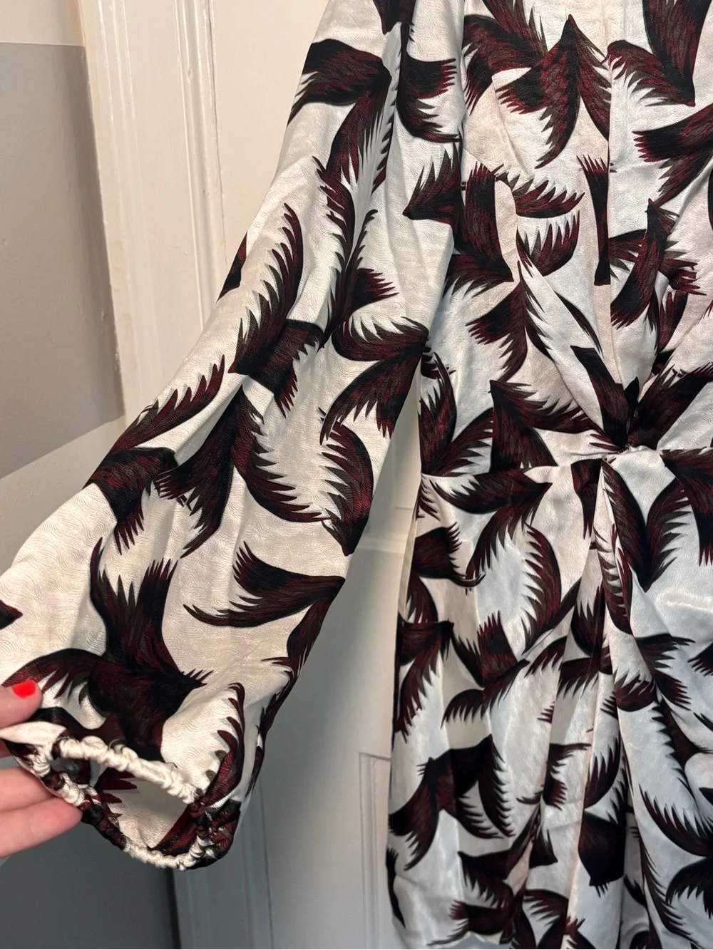 A.L.C. Freya 100% Silk Twist Front Mini Dress Cocktail Long Sleeve Size 10